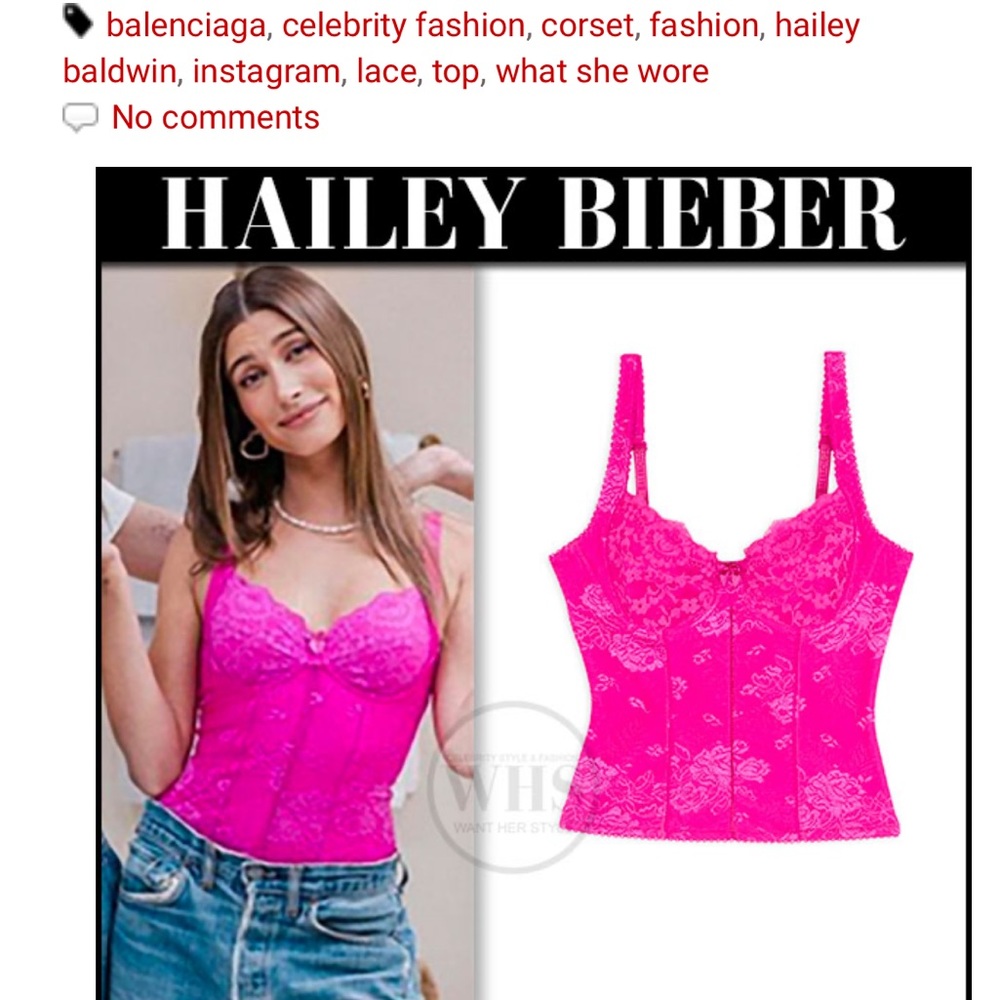 Balenciaga Pink Corset Top NWT Sz 36 FR